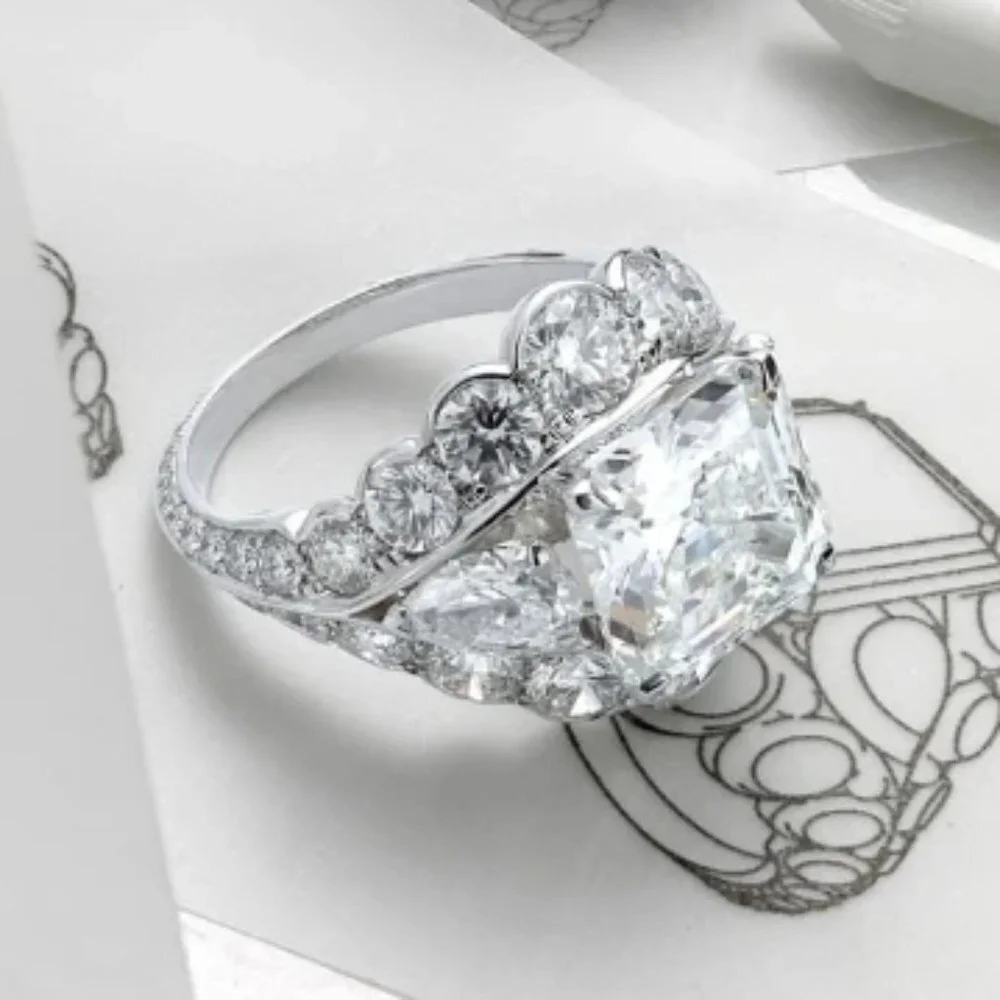 😍Princess Cut Zircon Square Silver Plated Fashion Ring for Women/Girl, L002
